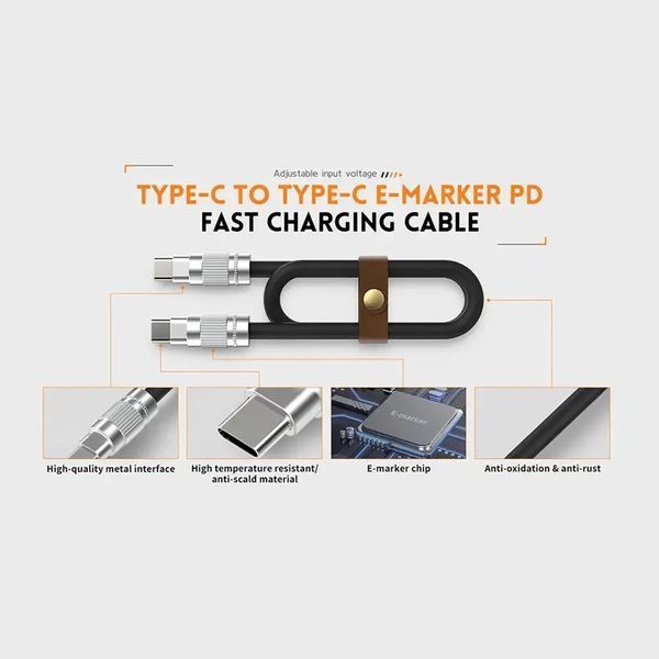 FNIRSI Type-C to Type-C Silicone Cable 100W (1.2m) Black