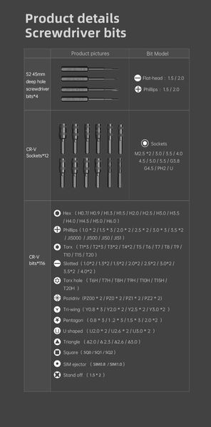 Jakemy JM-8183 Precision Screwdriver Set (145 in 1)