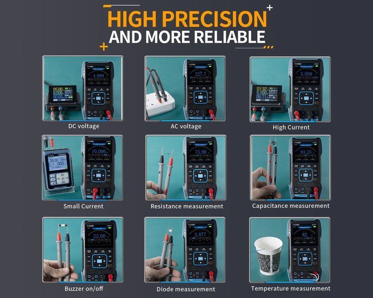 Handheld Oscilloscope Multimeter Signal Generator FNIRSI 2C53T 3in1 50MHz